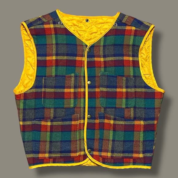 Vintage Quilted Vest Liner Jacket Reversible Yellow y2k GAP - Picture 1 of 6